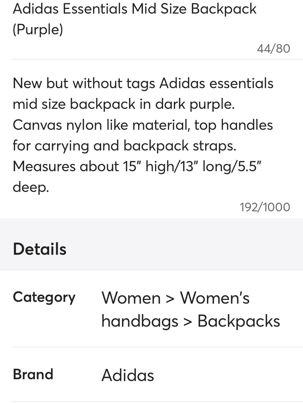 Adidas Essentials Mid Size Backpack - Picture 5 of 5